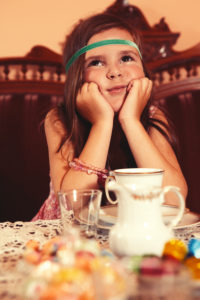 Bored Party Girl waiting for guests and friends Bored Party Girl waiting for guests and friends
